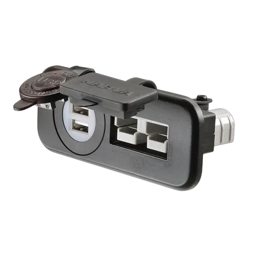 Narva 50A Connector/Dual USB Twin HDRV Socket Flush Mount