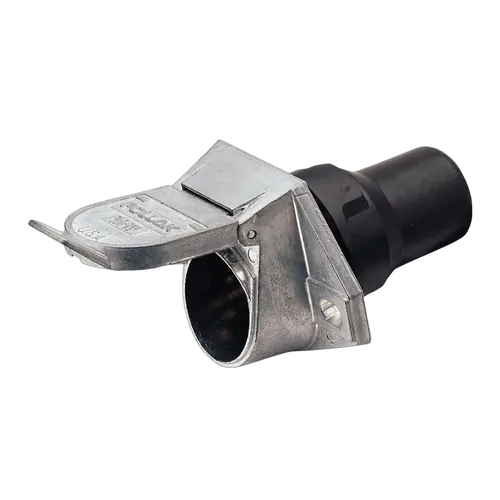 Narva 7 Pin Heavy-Duty Round Metal Trailer Socket With Rubber Boot