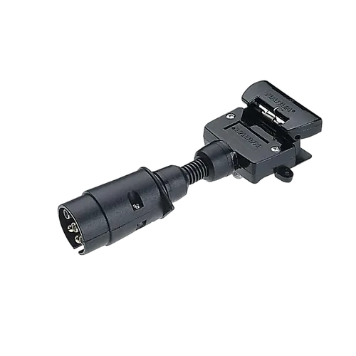 Narva 5 Pin Large Round Socket On Car To 7 Pin Flat Plug On Trailer