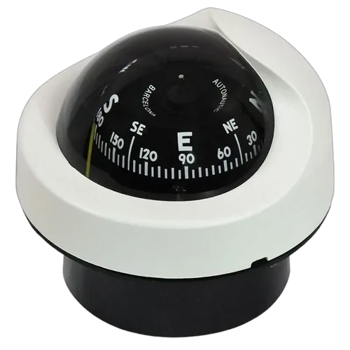 Compass 85mm Flushmount White Black Conical Card (Zone C)
