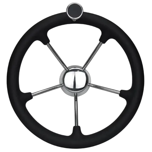 Steering Wheel Grip & Knob 350mm Stainless Steel Wheel & Poly Grip