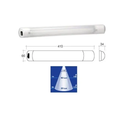 Narva Opal Lens Fluorescent Interior Lamp [ Size:Single 410mm8w X 1 ]