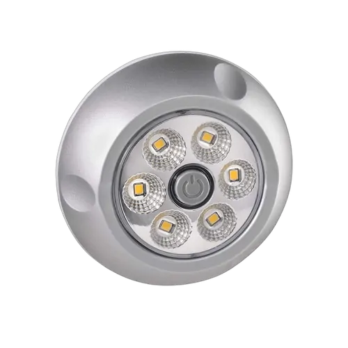 Narva 9-33v LED Interior Swivel Lamp w/ Off/On Switch w/ Silver Satin Finish
