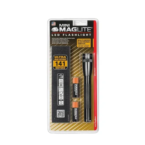 Maglite 2AA LED Black Flashlight - Hang Sell with Pouch