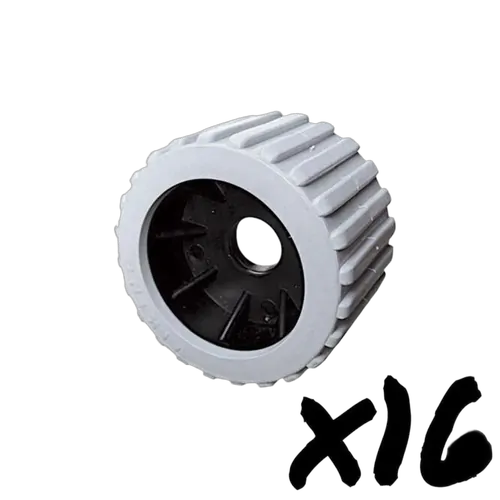 16x Ribbed Grey Wobble Roller 20mm -22mm