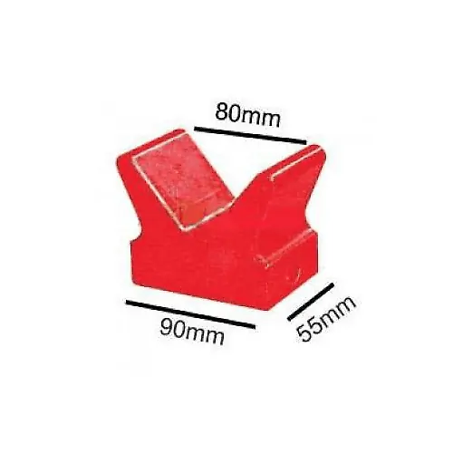 4" Poly V Block Red 14mm