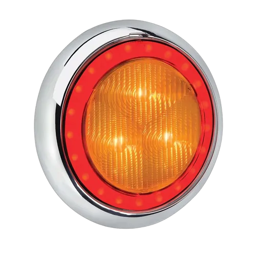 Narva 9-33 Volt Model 43 Led Rear Direction Indicator Lamp (Amber) With Red Led Tail Ring