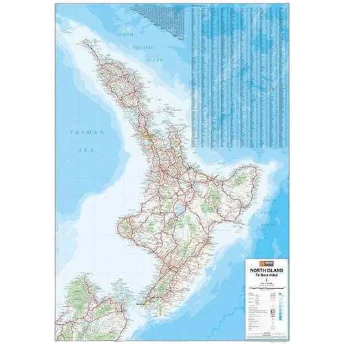North Island New Zealand Map - 700x1000 - Laminated
