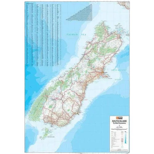 South Island New Zealand Map - 700x1000 - Laminated