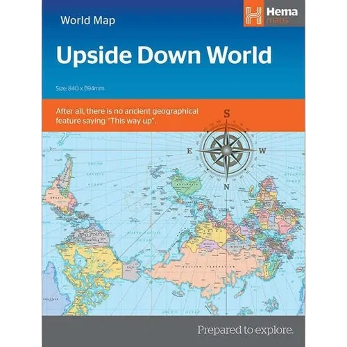 Upside Down World in Envelope Folded Map
