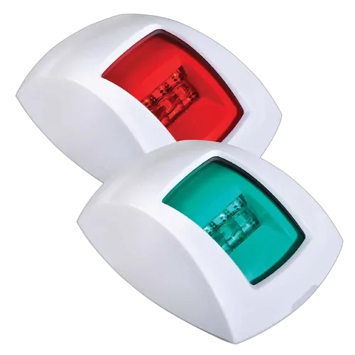 Narva 9-33V 1 Nautical Mile Led Port And Starboard Lamps White With Colour Lenses