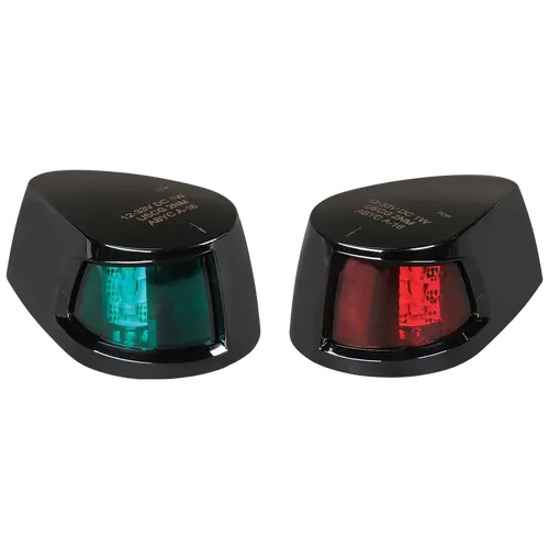 Narva 9-33V 1 Nautical Mile Led Port And Starboard Lamps Black Housing With Colour Lenses