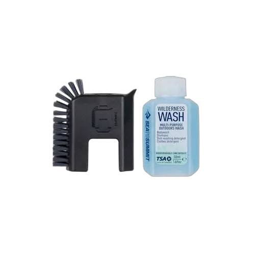 Camp Kitchen Pot Scrubber and Soap Bottle inc Soap 2 Piece Set Black