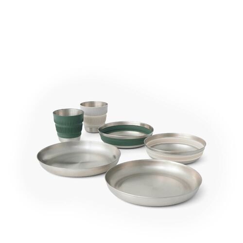 SEA TO SUMMIT Detour Stainless Steel Collapsible Dinnerware Set - [6 Piece)