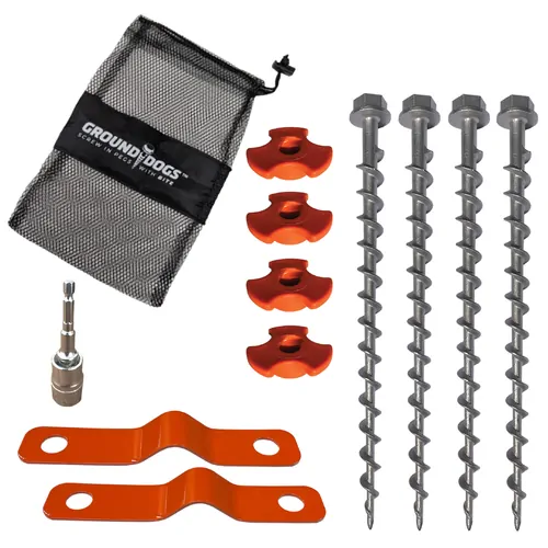 Ground Dogs Anchor Plate Kit for Barrel Awnings