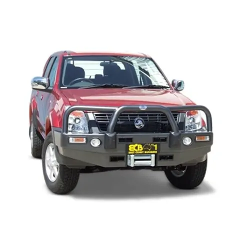 ECB Big Tube Bar w/Lights to suit Holden Rodeo RA7 LT 01/07 to 06/12 Silver Hammer Tone