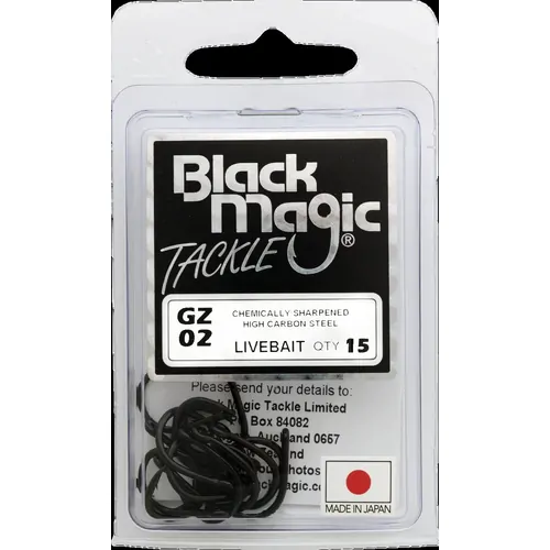 Black Magic GZ #02 LiveBait Hook Economy Pack (15)