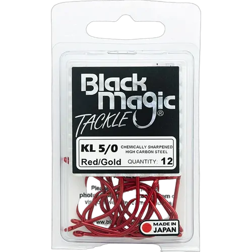 Black Magic KL Red 5/0 Hook Economy Pack (12)