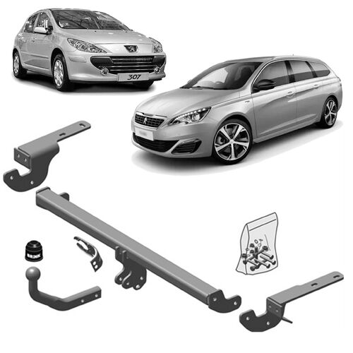 Brink Towbar European for Peugeot 307 (08/2000 - 08/2007), Citroen C4 (11/2004 - 07/2011), Peugeot 308 (09/2007 - 02/2011), Citroen C4 (11/2004 - 07/2