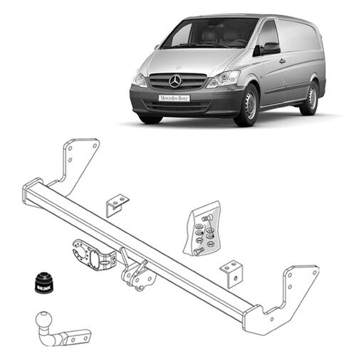 Brink Towbar European for MERCEDES-BENZ Vito (04/2004 - 02/2015), Valente (04/2004 - 02/2015), MERCEDES-BENZ Vito / Mixto (09/2003 - 02/2015), MERCEDE