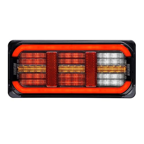 Roadvision LED Rear Combination Lamp 10-30V Stop/Tail/Ind/Rev/ Ref Glowtech Tail 220x100x37mm