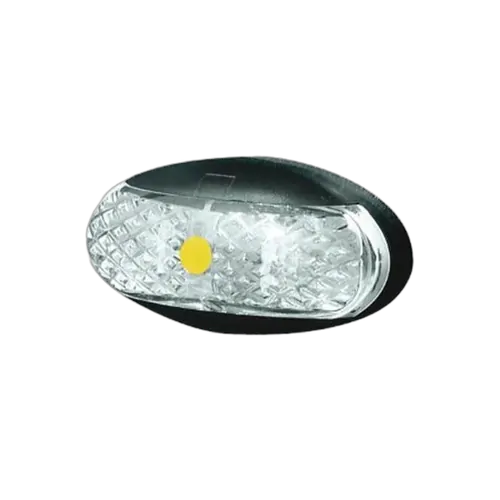 Roadvision 10-30V Oval 60 x 30mm Clear Lens Black Base Blister Pack 2.5mt Cable Amber