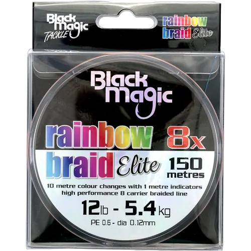 Black Magic Rainbow Elite 8X Braid -12LB -150M