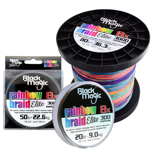 Black Magic Rainbow Braid Elite 8X-12Lb-3,000M