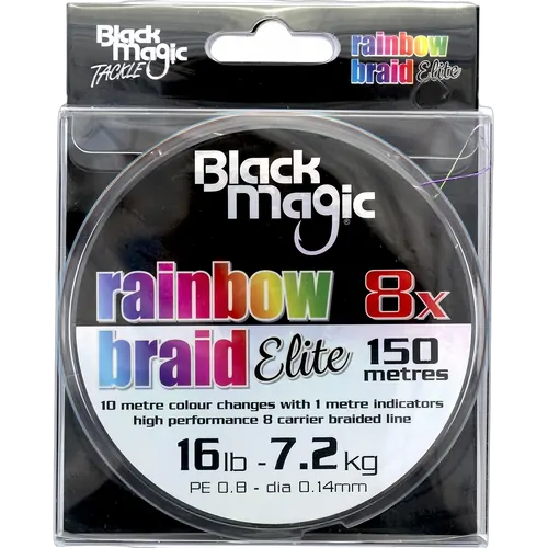 Black Magic Rainbow Elite 8X Braid -16LB -150M