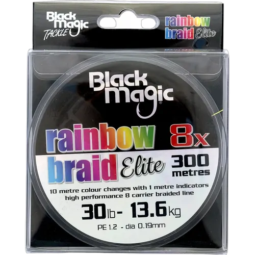 Black Magic Rainbow Elite 8X Braid -30LB -300M