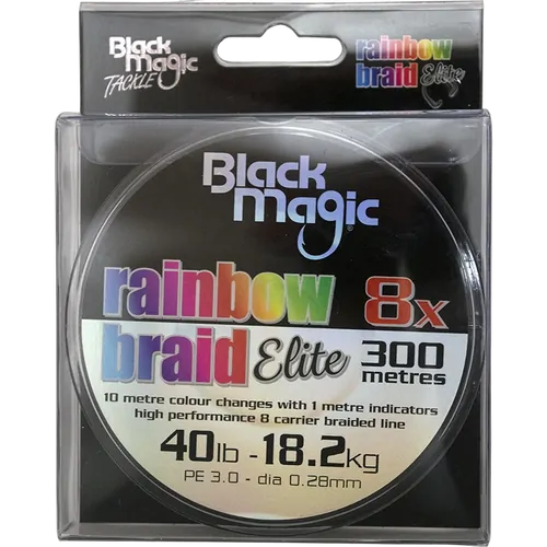 Black Magic Rainbow Elite 8X Braid -40LB -300M