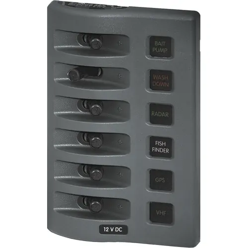 Blue Sea Systems Weatherdeck 12V Dc Waterproof Fuse Panel - Gray 6 Positions