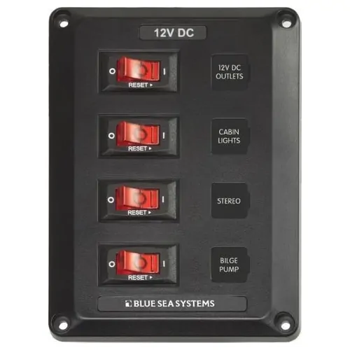 Blue Sea Systems 4 Position, Belowdeck Circuit Breaker Panel