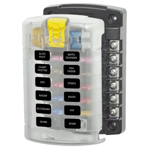 Blue Sea Systems St Blade Fuse Block - 12 Circuits With Cover