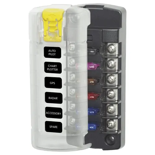 Blue Sea Systems St Blade Fuse Block - 6 Independent Circuits With Cover