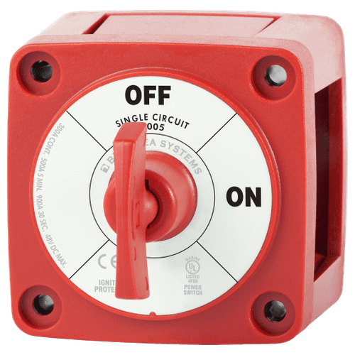 Blue Sea Systems M-Series Mini On-Off Battery Switch With Key - Red