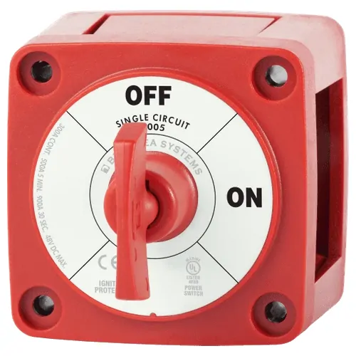 Blue Sea Systems M-Series Mini On-Off Battery Switch With Key - Red