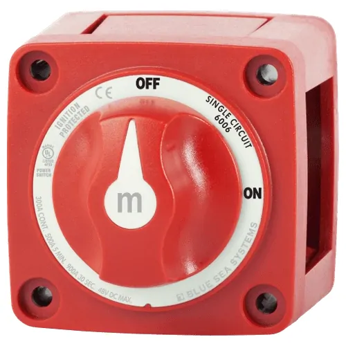 Blue Sea Systems M-Series Mini On-Off Battery Switch With Knob - Red