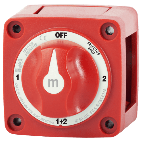 Blue Sea Systems M-Series Mini Selector Battery Switch - Red