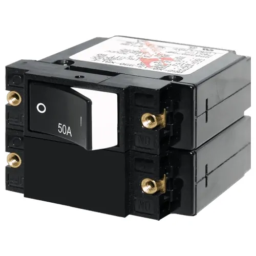 Blue Sea Systems A-Series Rocker Circuit Breaker - Double Pole 50A