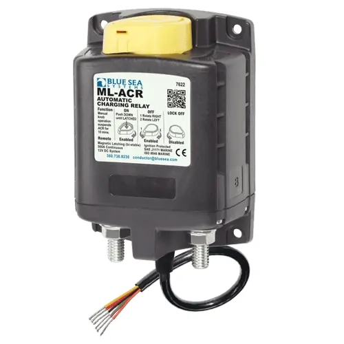 Blue Sea Systems Ml-Acr Automatic Charging Relay With Manual Control - 12V Dc 500A