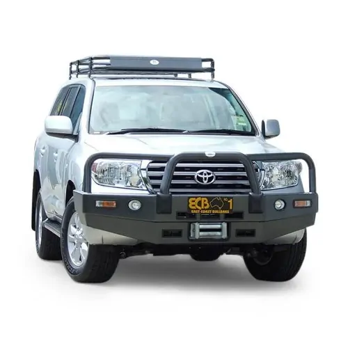 ECB Winch Compatible Big Tube Bar w/Lights to Suit Toyota Landcruiser 200 Series VX 11/07 to 01/12 Polished