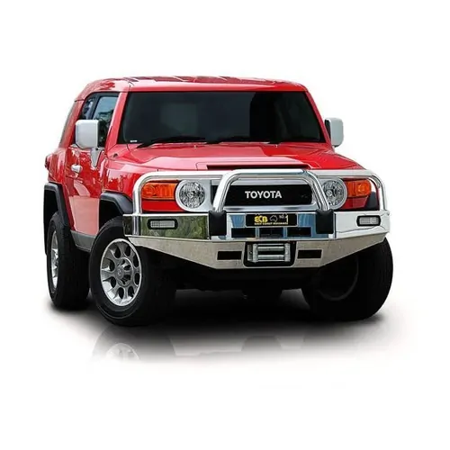 ECB Winch Compatible Big Tube Bar to Suit Toyota FJ Cruiser 2010-Onwards Silver Hammer Tone