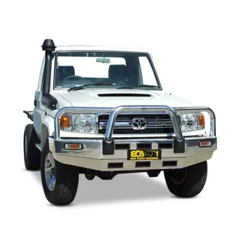 ECB Big Tube Bar to Suit Toyota Landcruiser 75 Series EX S/CAB 03/07-08/09 Black Ripple