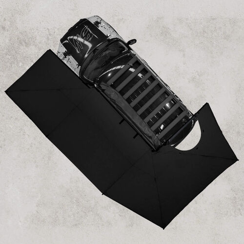 Bushwakka Darkness XL Squared Pro Awning w/ D-Zip RHS - Black Canvas RGB Lights