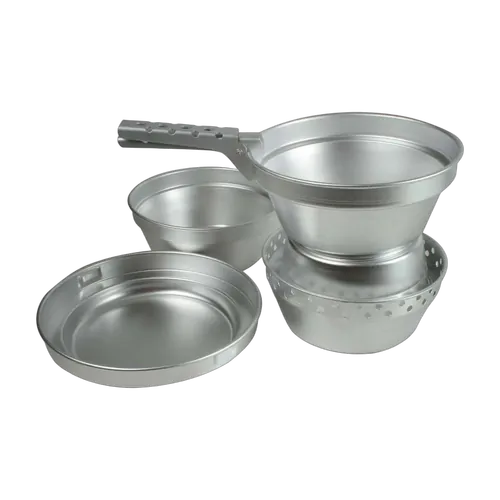 Wildtrak Aluminium Camping Cook Set With Alcohol Burner