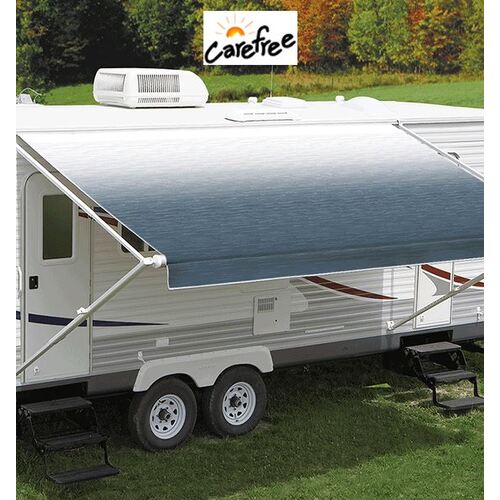 Carefree Fiesta Roll Out Awnings (No Arms) - Blue Shale Fade [Size: 12ft Blue]