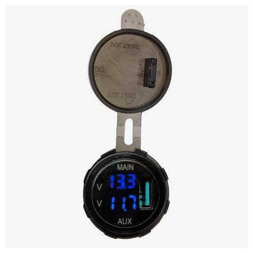 Lightforce Dual Voltmeter With 3.0 Amp Usb Fast Charger