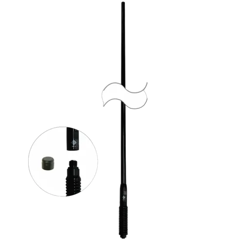 RFI UHF CB 8dBi Collinear Antenna (477 MHz); 5m FME(F) & UHF(M) Adaptor - Black