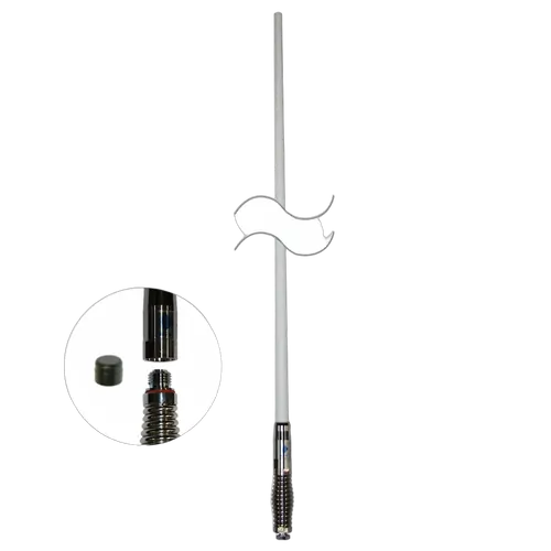 RFI UHF CB 8dBi Collinear Antenna (477 MHz); 5m FME(F) & UHF(M) Adaptor - White